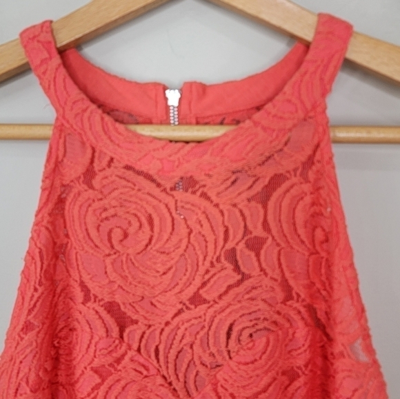 NWT Patterson J. Kincaid | Orange Lace Halter Top Size Large - Picture 2 of 7